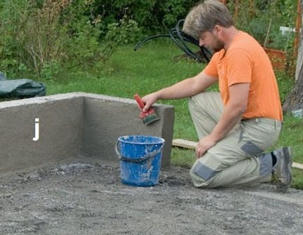 Sokkel i orangeri pudses Sokkel i orangeri pudses to gange